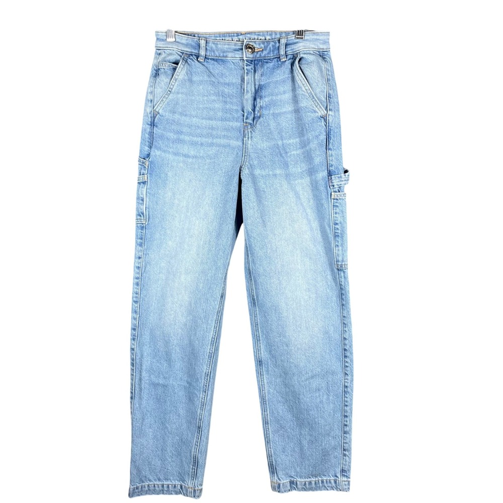 American Eagle Carpenter Jeans Womens 27 Light Blue High Rise Utility Pants‎